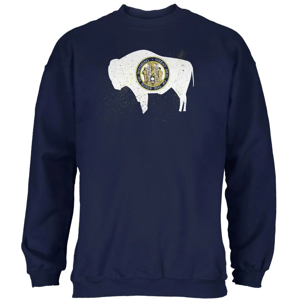 Born and Raised Wyoming State Flag Mens Sweatshirt sold by Old Glory