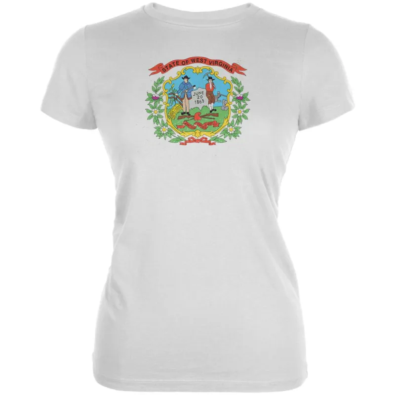 Born and Raised West Virginia State Flag Juniors Soft T Shirt sold by Old Glory