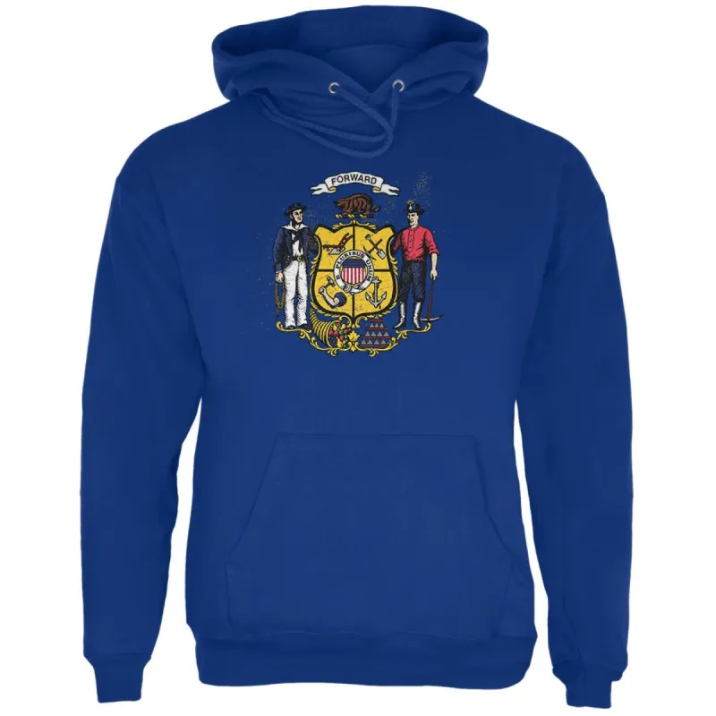 Born and Raised Wisconsin State Flag Mens Hoodie sold by Old Glory