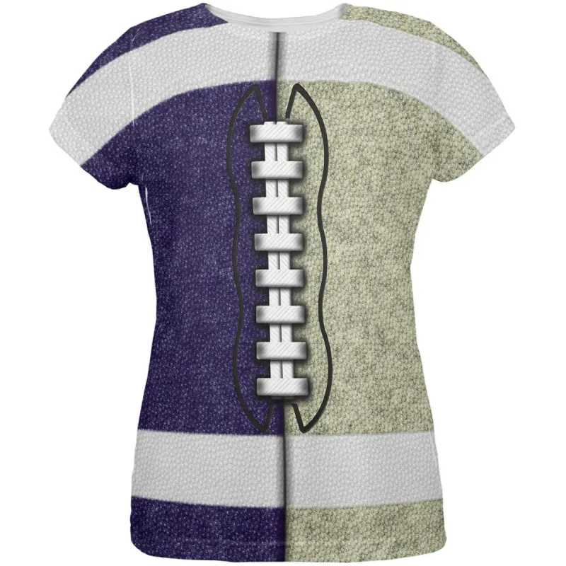 Fantasy Football Team Navy and Gold All Over Womens T Shirt sold by Old Glory