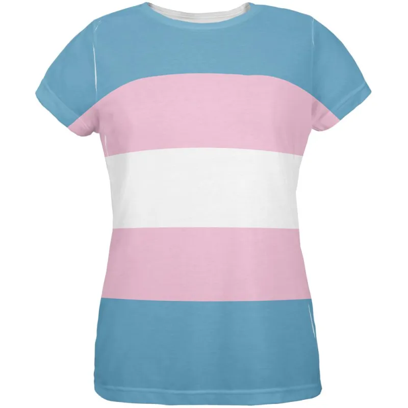 LGBT Transgender Pride Flag All Over Womens T Shirt sold by Old Glory