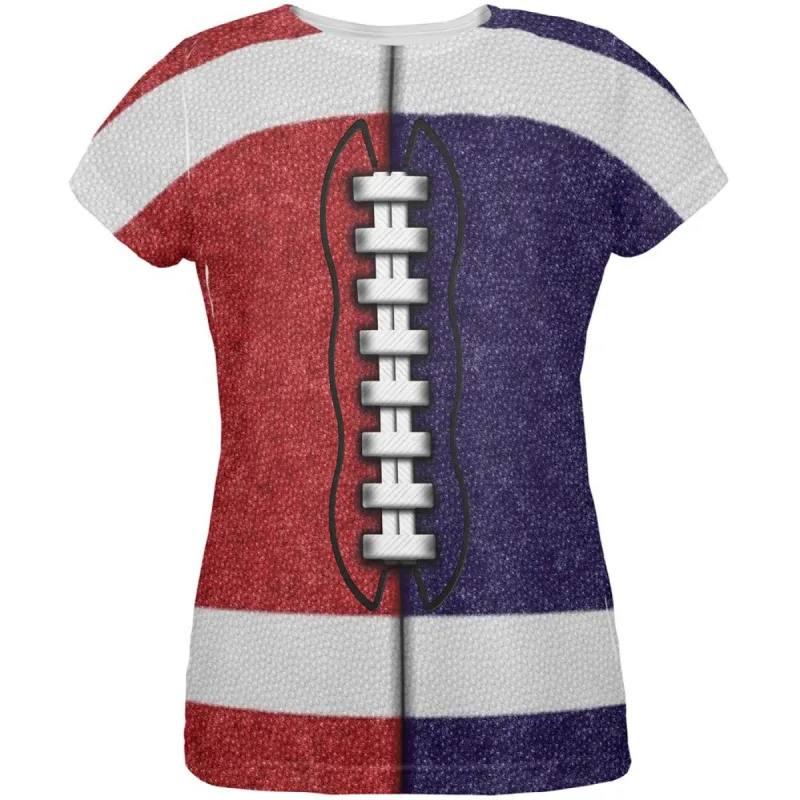 Fantasy Football Team Red and Navy All Over Womens T Shirt sold by Old Glory