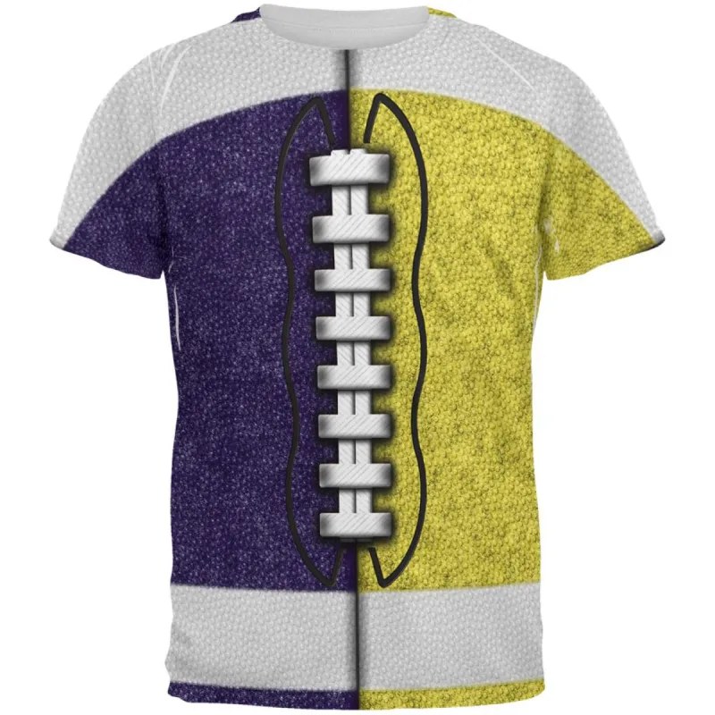 Fantasy Football Team Navy and Yellow All Over Mens T Shirt sold by Old Glory