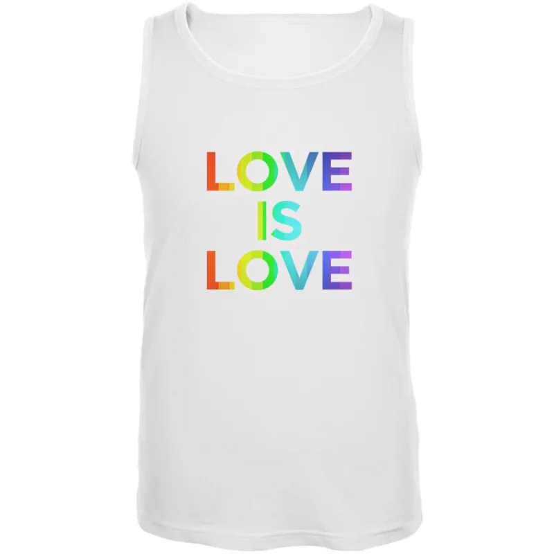 LGBT Gay Pride Love Is Love Mens Tank Top sold by Old Glory