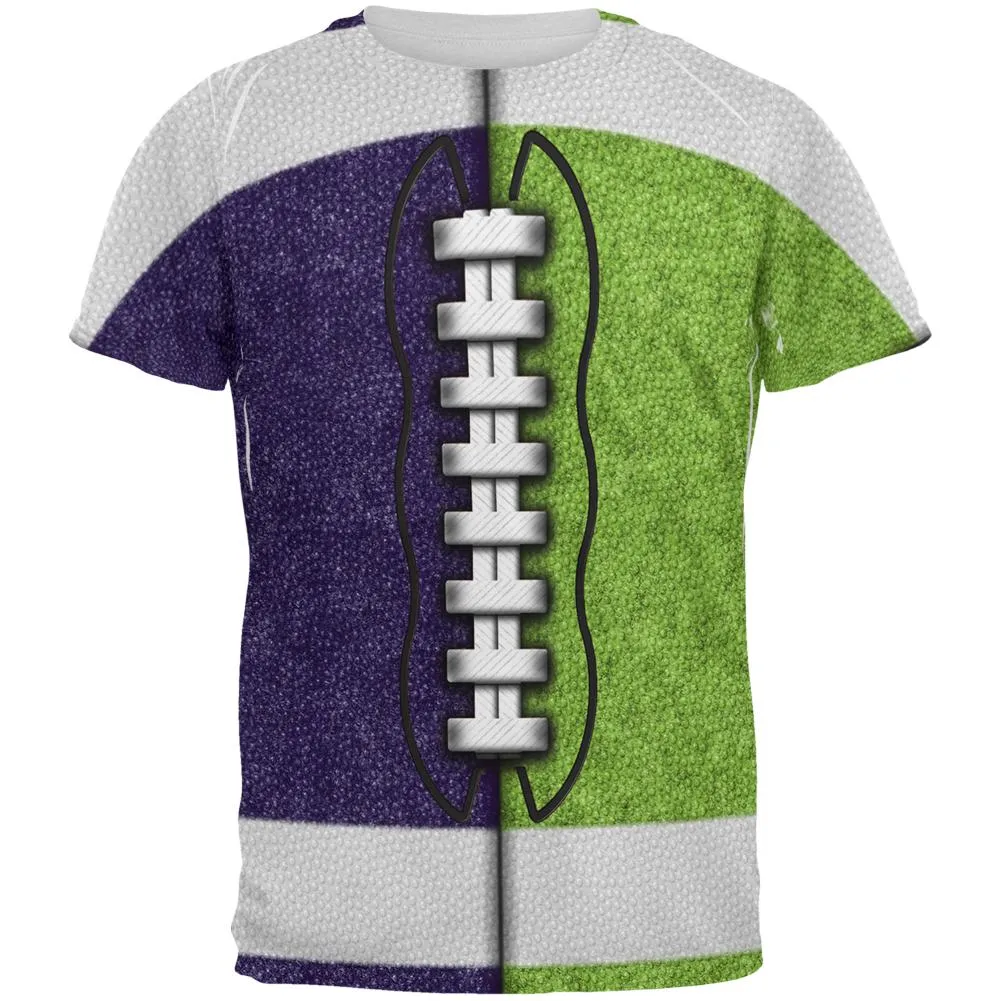 Fantasy Football Team Navy and Electric Green All Over Mens T Shirt sold by Old Glory
