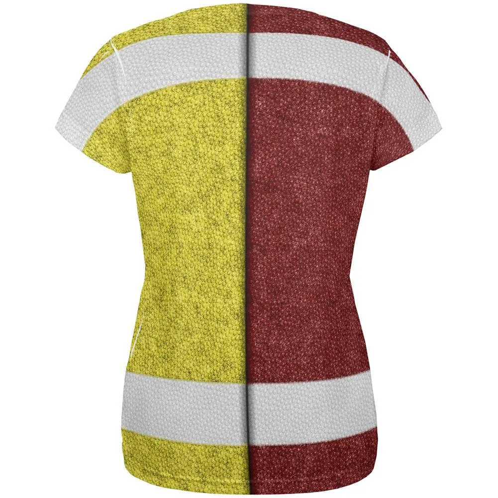 Fantasy Football Team Maroon and Yellow All Over Womens T Shirt sold by Old Glory product image thumbnail 2