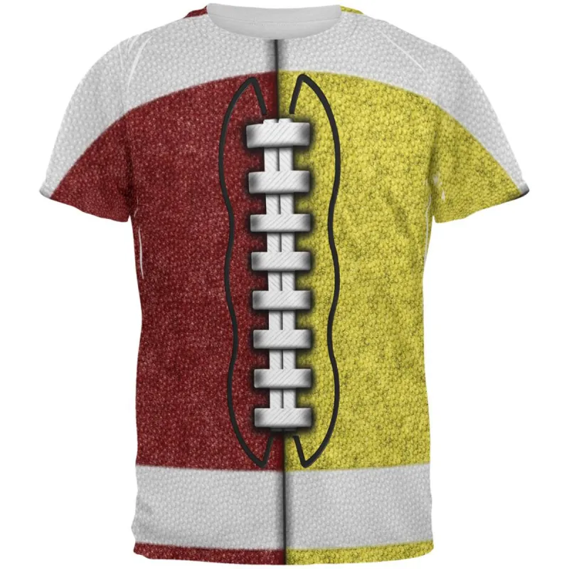 Fantasy Football Team Maroon and Yellow All Over Mens T Shirt sold by Old Glory