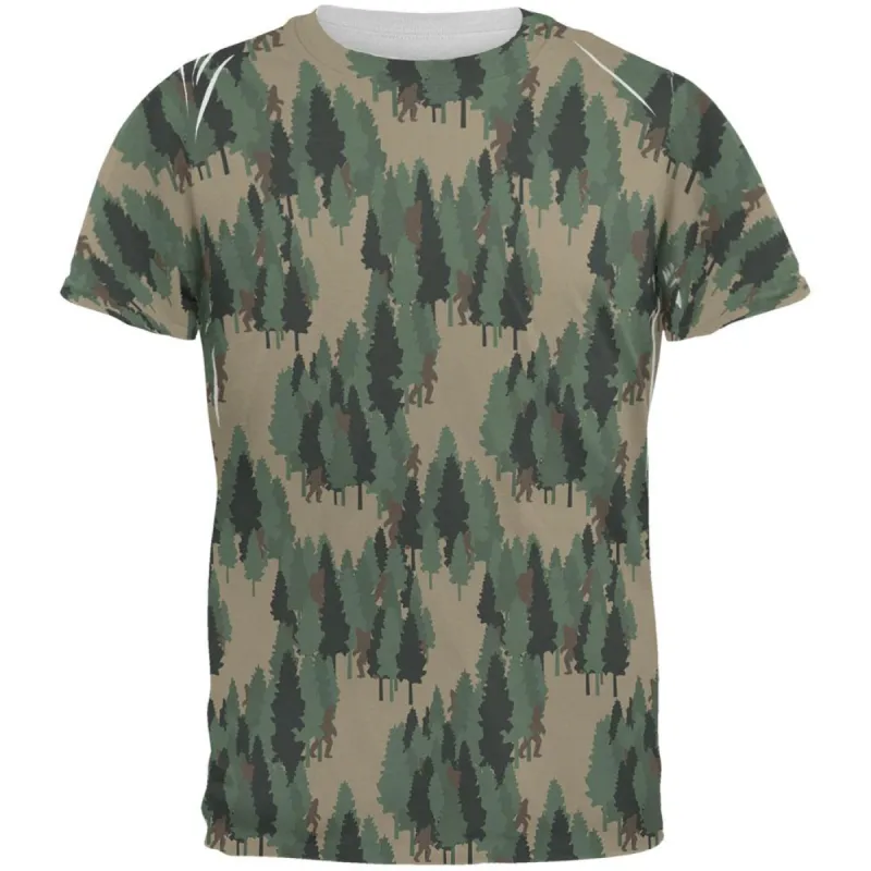Sasquatch Bigfoot Camo Repeat Pattern All Over Mens T Shirt sold by Old Glory