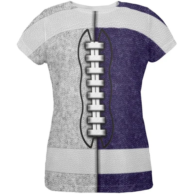 Fantasy Football Team Grey and Navy All Over Womens T Shirt sold by Old Glory