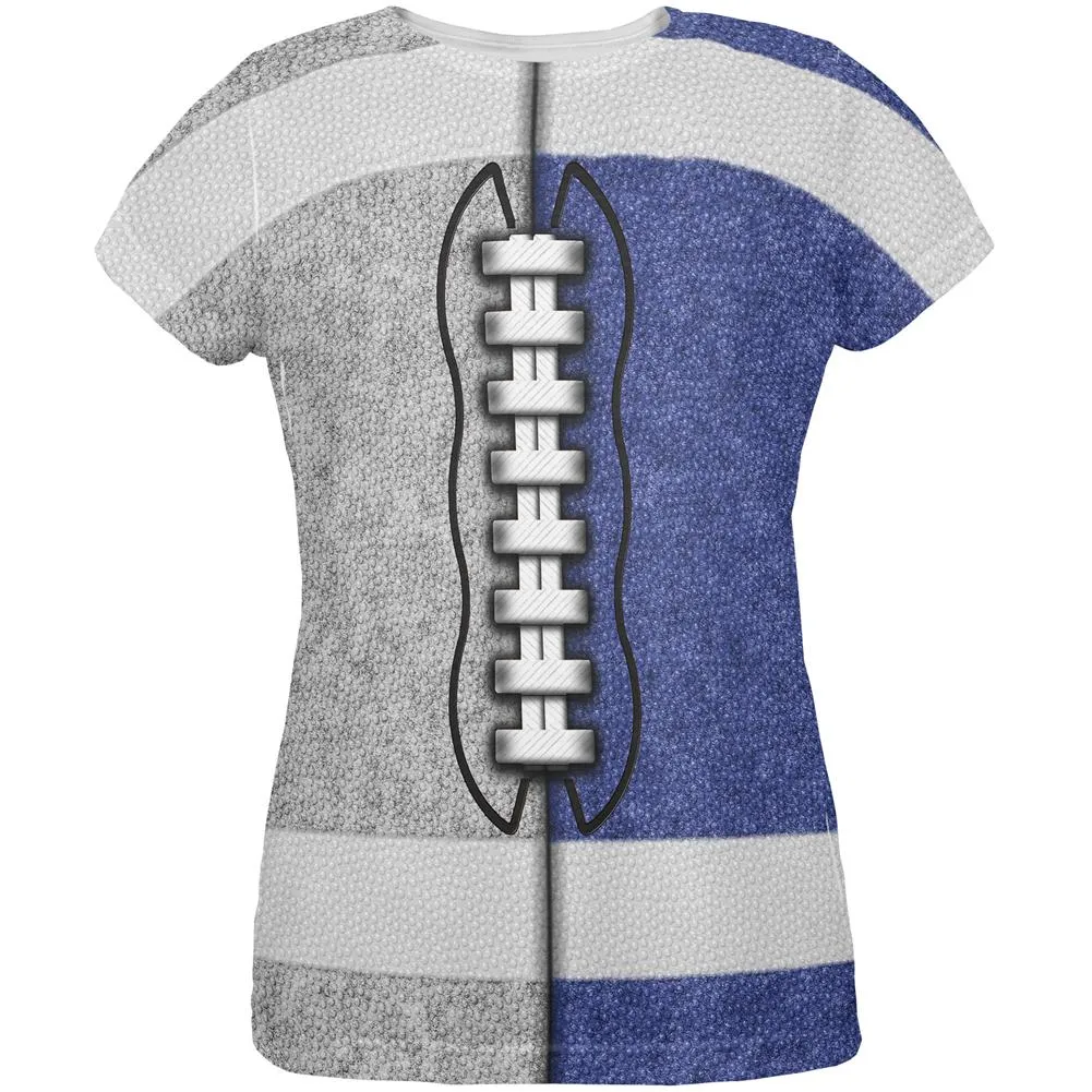 Fantasy Football Team Grey and Blue All Over Womens T Shirt sold by Old Glory