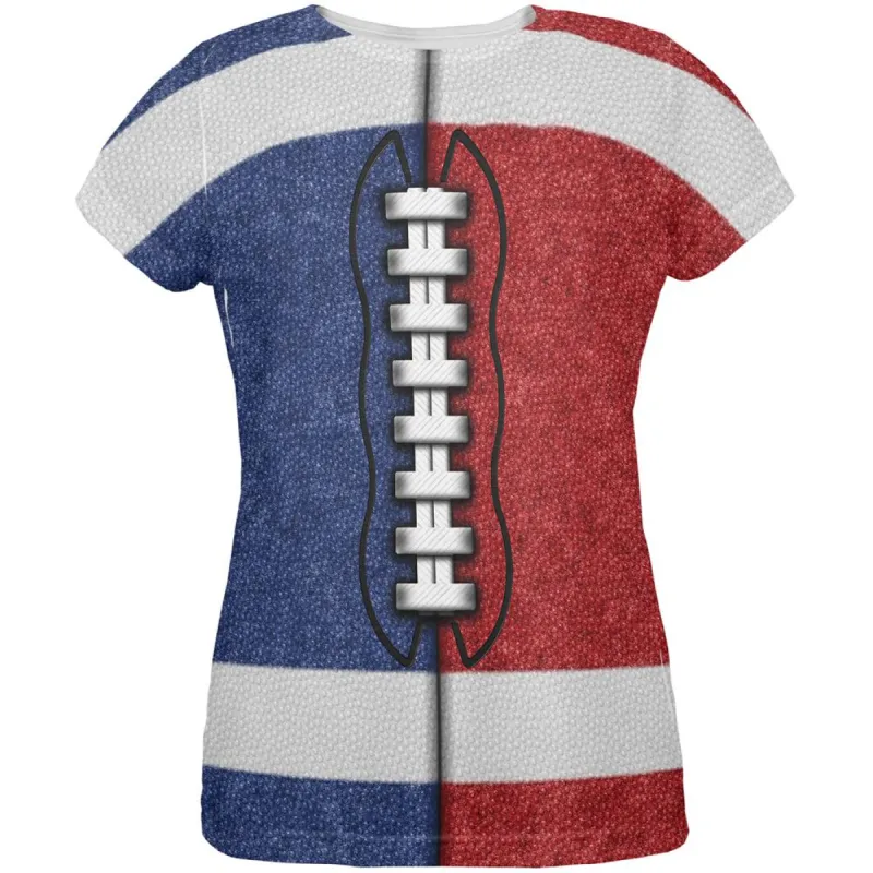 Fantasy Football Team Blue and Red All Over Womens T Shirt sold by Old Glory