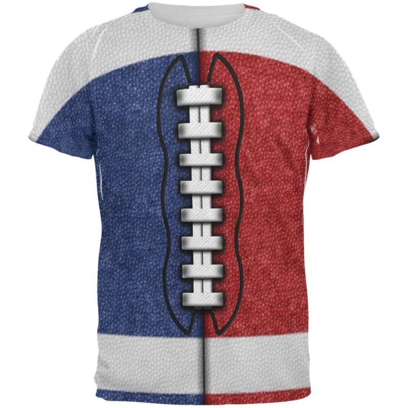 Fantasy Football Team Blue and Red All Over Mens T Shirt sold by Old Glory