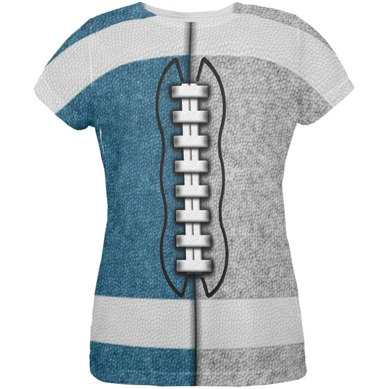 Fantasy Football Team Blue and Grey All Over Womens T Shirt sold by Old Glory