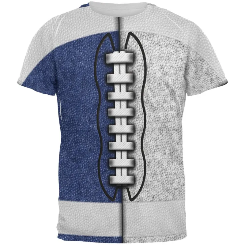 Fantasy Football Team Blue and White All Over Mens T Shirt sold by Old Glory