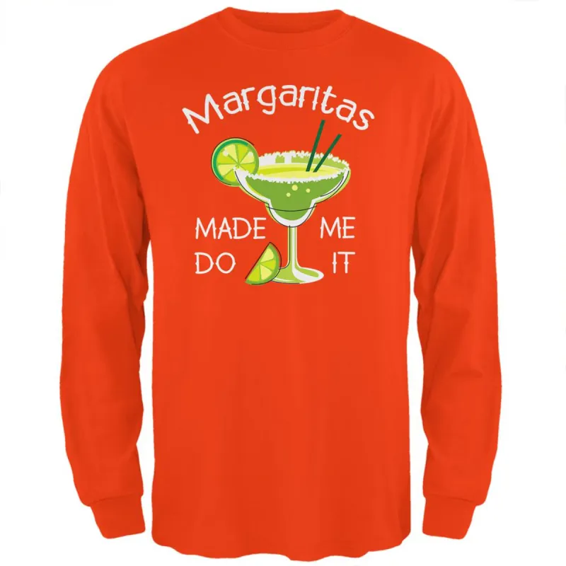 Cinco de Mayo Margaritas Made Me Do It Mens Long Sleeve T Shirt sold by Old Glory