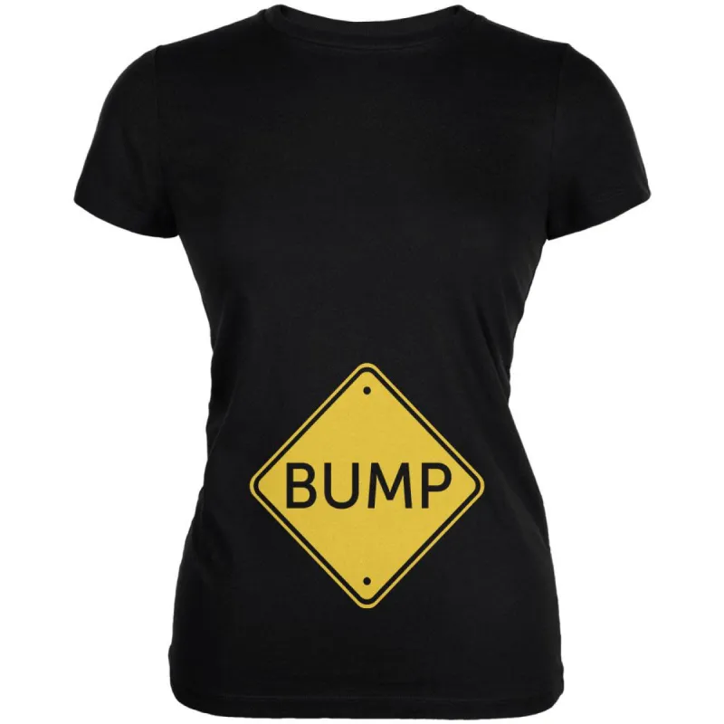 Halloween Costume BUMP Caution Sign Pregnancy Juniors Soft T Shirt sold by Old Glory