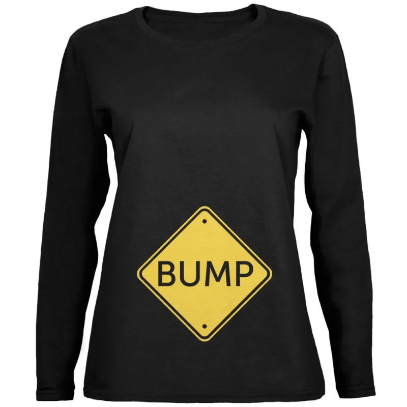 Halloween Costume BUMP Caution Sign Pregnancy Ladies' Relaxed Jersey Long-Sleeve Tee sold by Old Glory