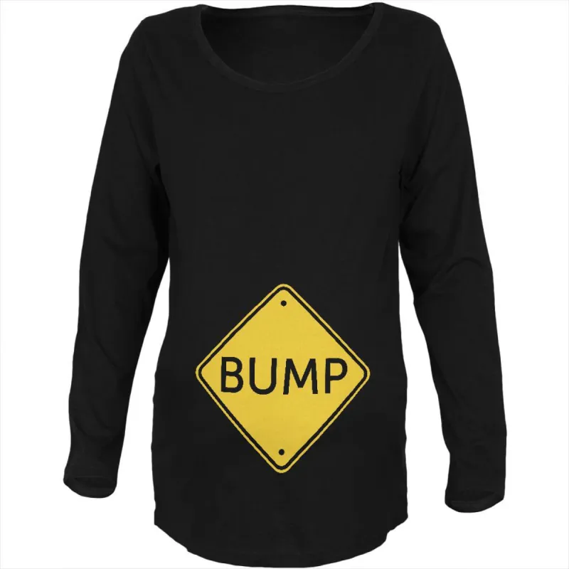 Halloween Costume BUMP Caution Sign Pregnancy Maternity Soft Long Sleeve T Shirt sold by Old Glory