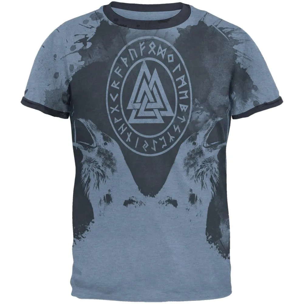 Viking Odin's Ravens Huginn And Muninn Mens Ringer T Shirt sold by Old Glory product image thumbnail 2