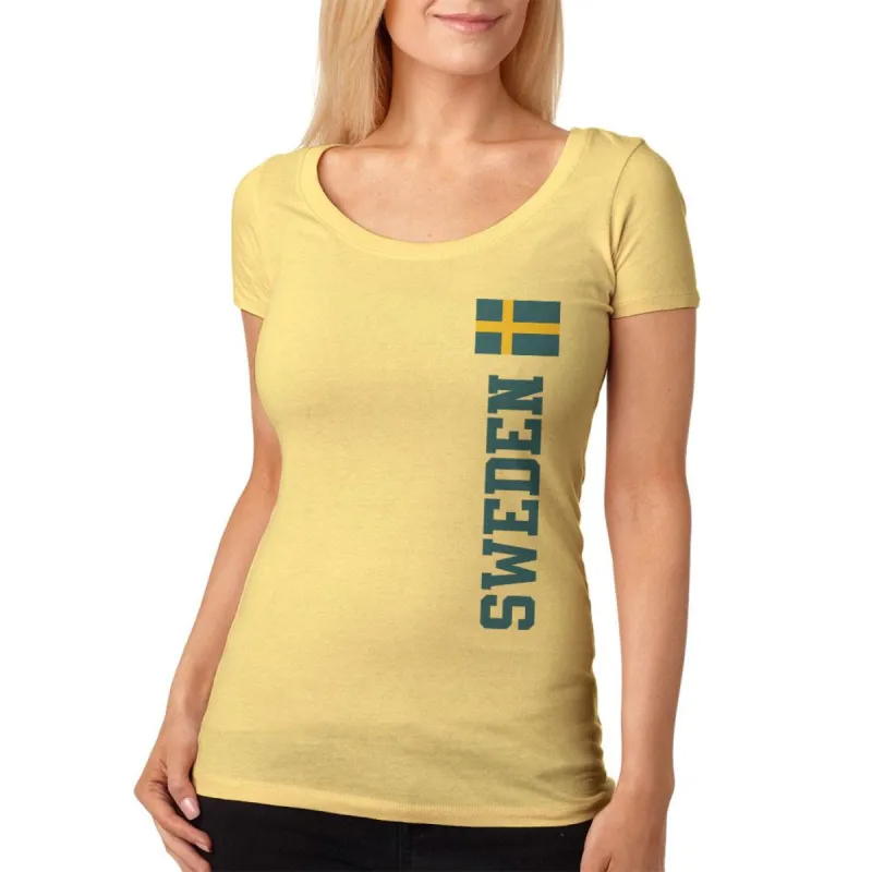 World Cup Sweden Womens Soft Scoop T Shirt sold by Old Glory