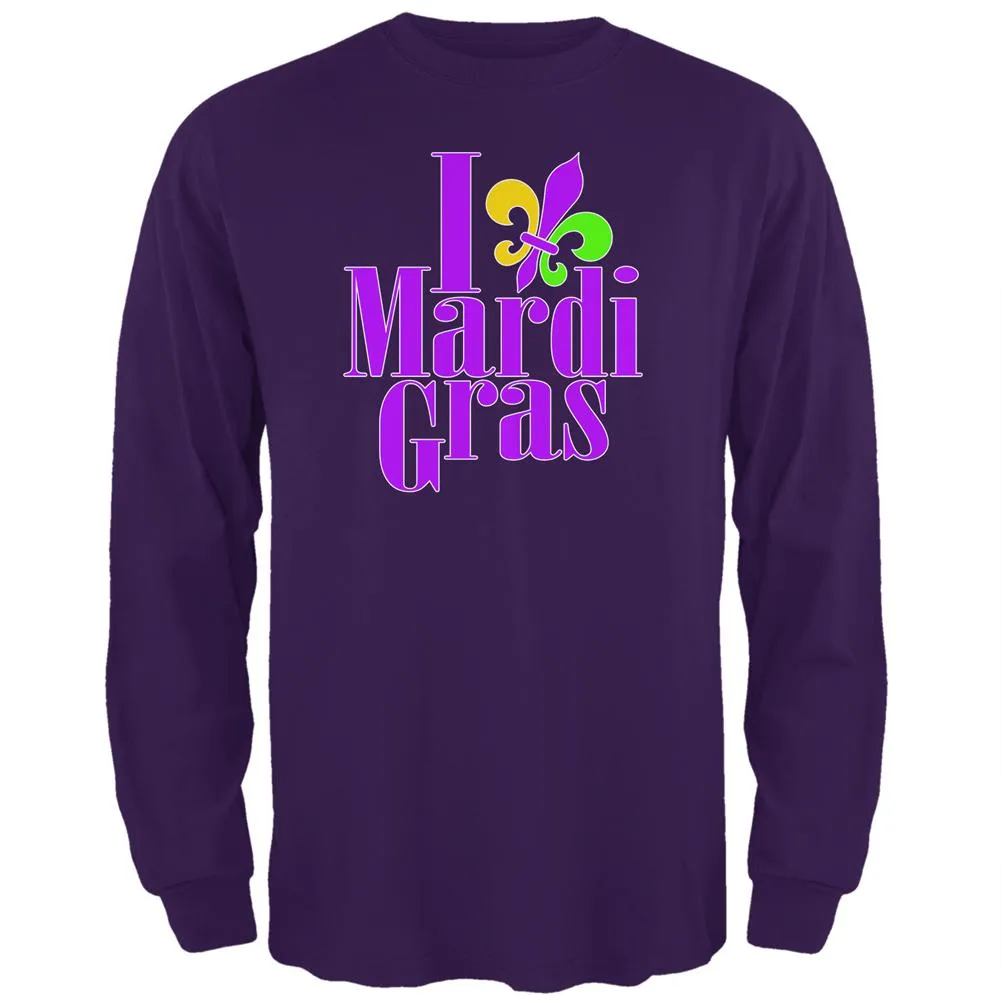 I Love Mardi Gras Fleur De Lis Mens Long Sleeve T Shirt sold by Old Glory