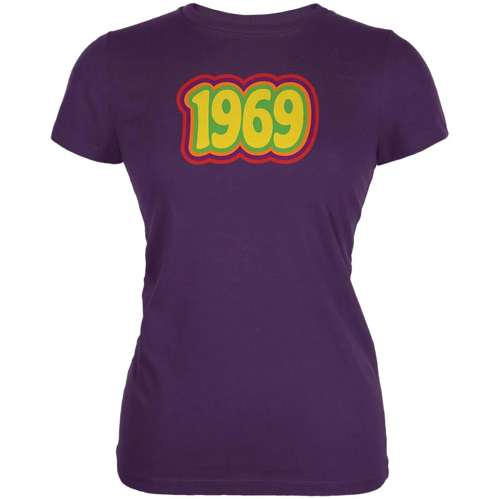 Milestone Birthday 60's 1969 Retro Psychedelic Juniors Soft T Shirt sold by Old Glory