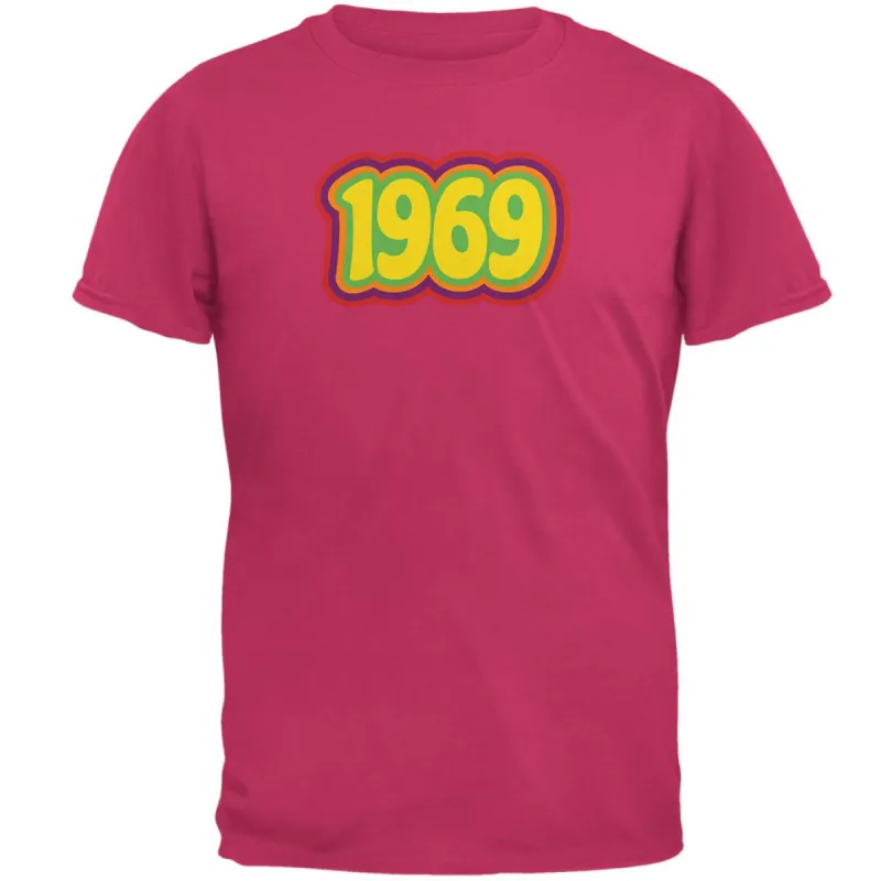 Milestone Birthday 60's 1969 Retro Psychedelic Mens T Shirt sold by Old Glory