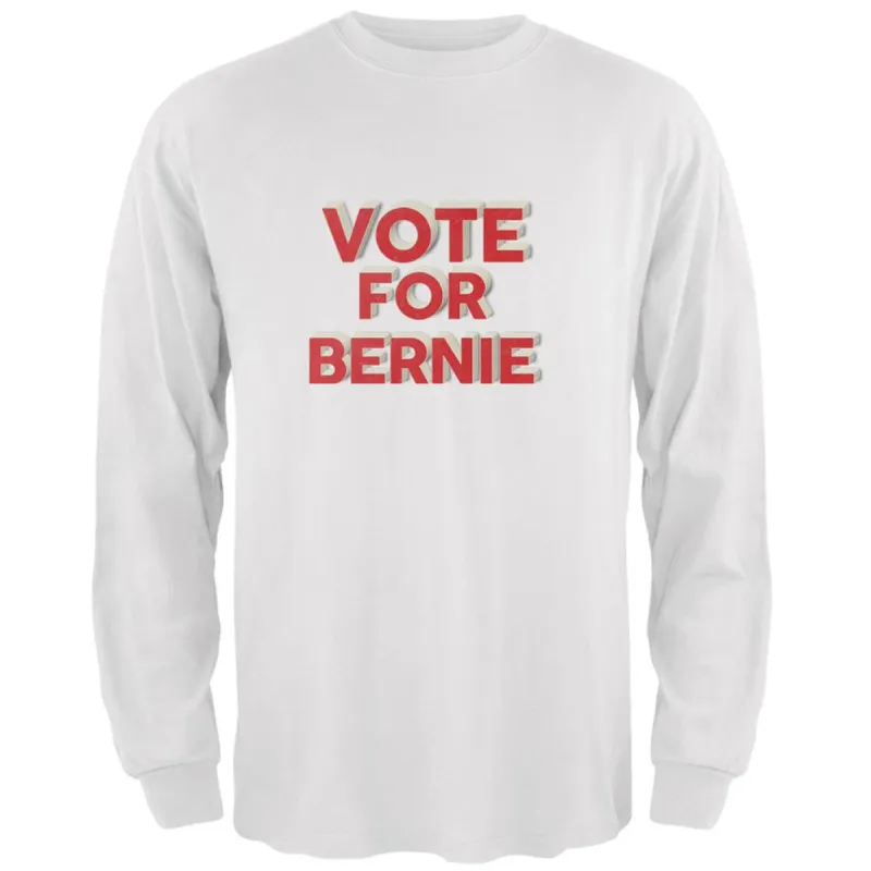 Election 2016 Vote For Bernie 3D White Adult Long Sleeve T-Shirt sold by Old Glory