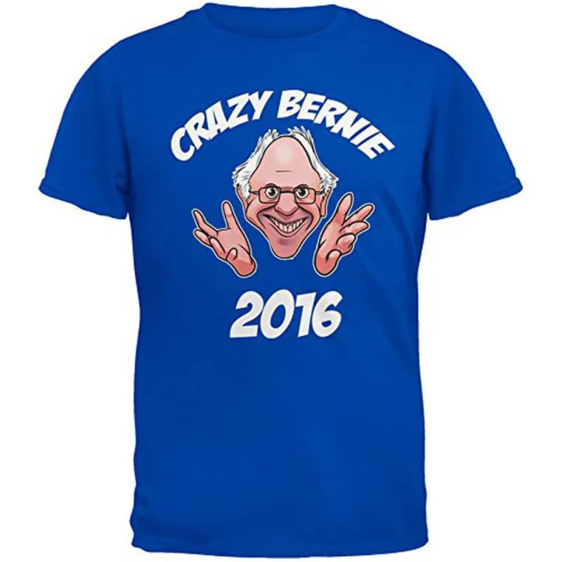 Election 2016 Crazy Bernie for President Royal Adult T-Shirt sold by Old Glory