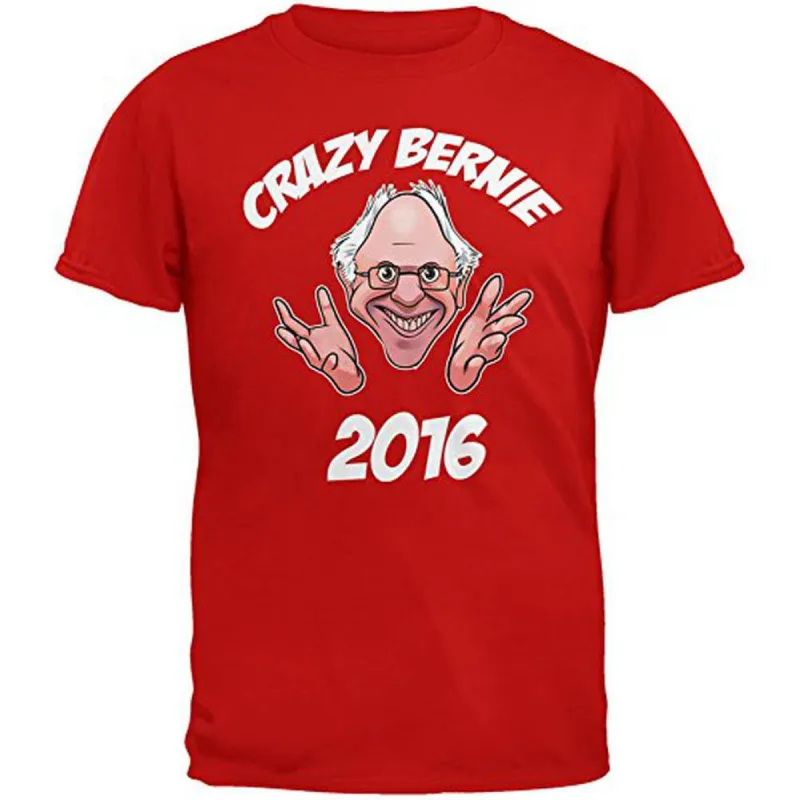 Election 2016 Crazy Bernie for President Red Adult T-Shirt sold by Old Glory