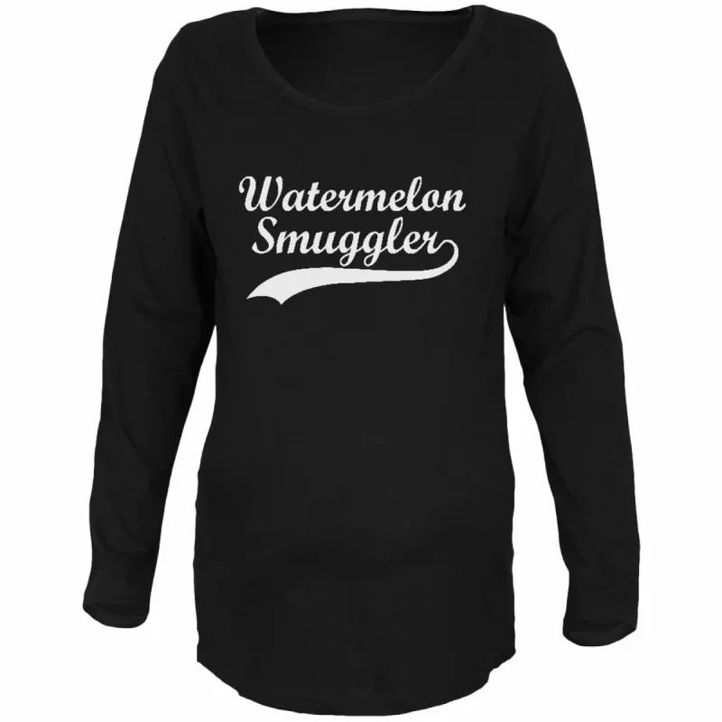 Watermelon Smuggler Black Maternity Soft Long Sleeve T-Shirt sold by Old Glory