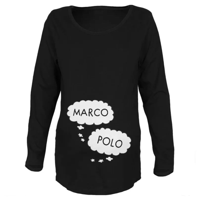 Speech Bubble Marco Polo Twins Maternity Soft Long Sleeve T Shirt sold by Old Glory