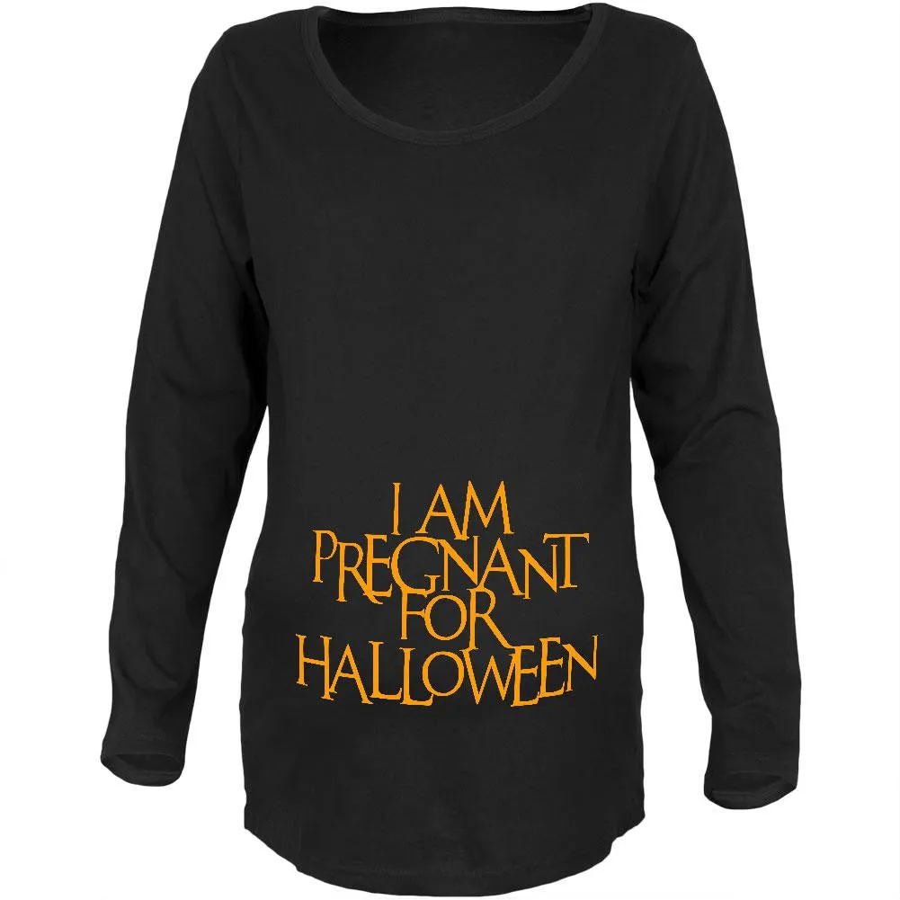 Pregnant for Halloween Black Maternity Soft Long Sleeve T-Shirt sold by Old Glory