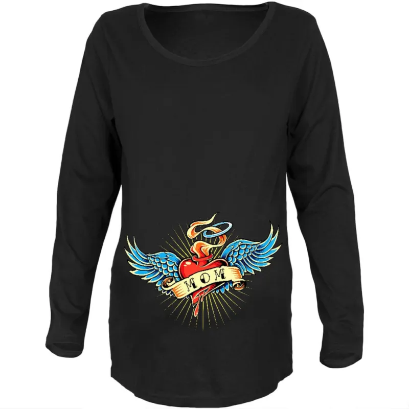 Mother's Day - I Love Being a Tattoo Mom Black Maternity Soft Long Sleeve T-Shirt sold by Old Glory