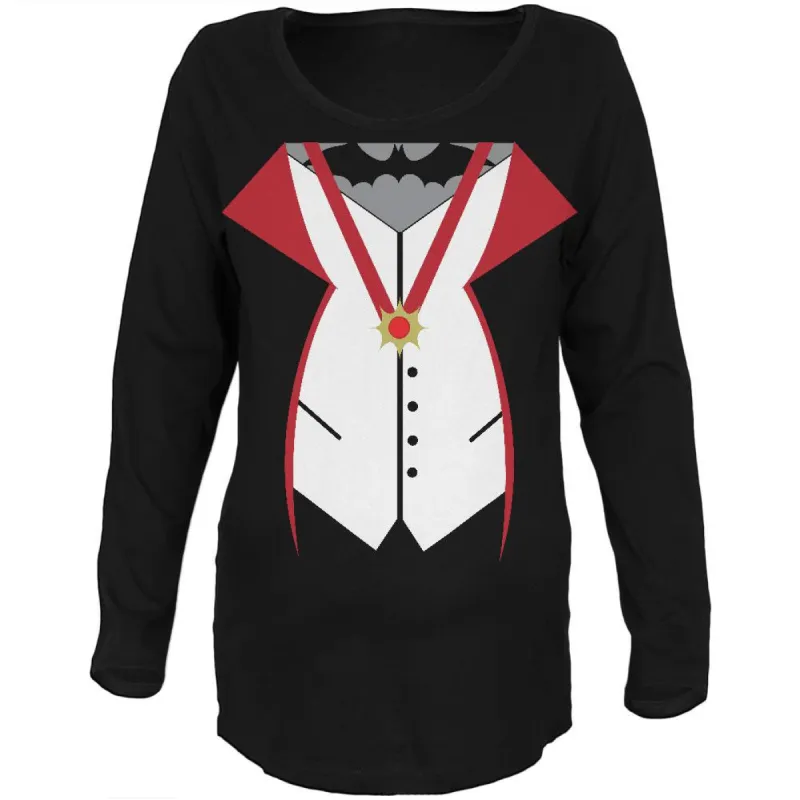 Halloween Vampire Costume Black Maternity Soft Long Sleeve T-Shirt sold by Old Glory