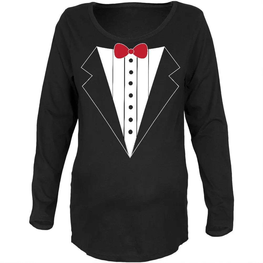 Halloween Tuxedo Costume Black Maternity Soft Long Sleeve T-Shirt sold by Old Glory