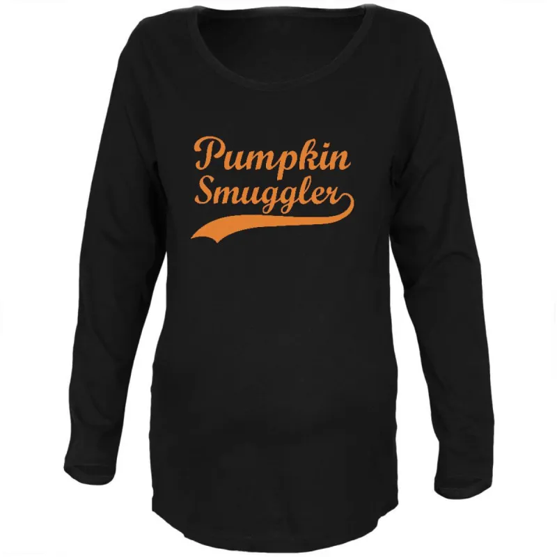 Halloween Pumpkin Smuggler Black Maternity Soft Long Sleeve T-Shirt sold by Old Glory