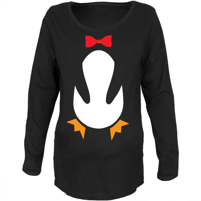 Halloween Penguin Costume Black Maternity Soft Long Sleeve T-Shirt sold by Old Glory