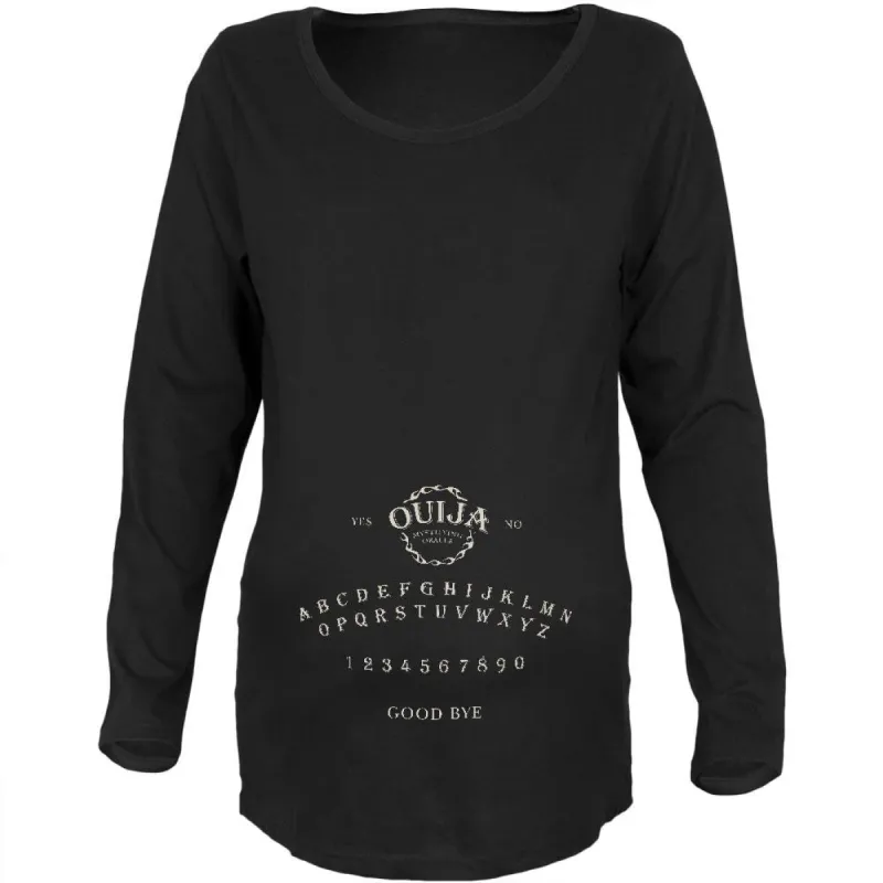 Halloween Ouija Board Costume Black Maternity Soft Long Sleeve T-Shirt sold by Old Glory