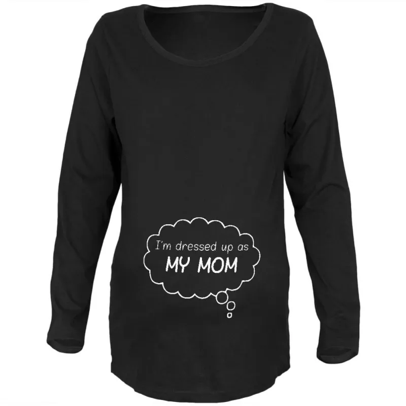 Halloween Dressed Up As Mommy Black Maternity Soft Long Sleeve T-Shirt sold by Old Glory