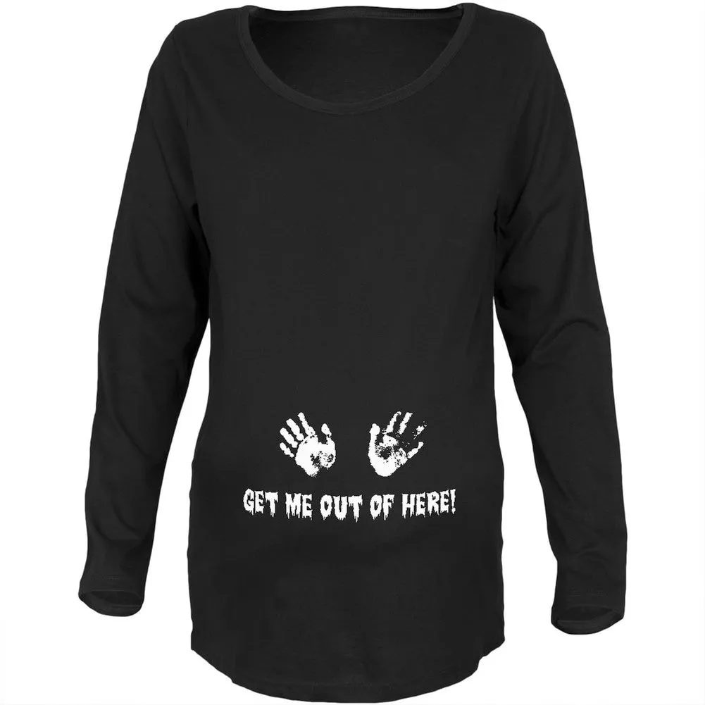 Get Me Out of Here Black Maternity Soft Long Sleeve T-Shirt sold by Old Glory