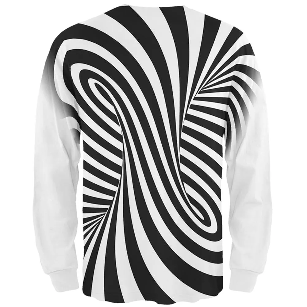 Trippy Black And White Swirl All Over Mens Long Sleeve T Shirt sold by Old Glory product image thumbnail 2