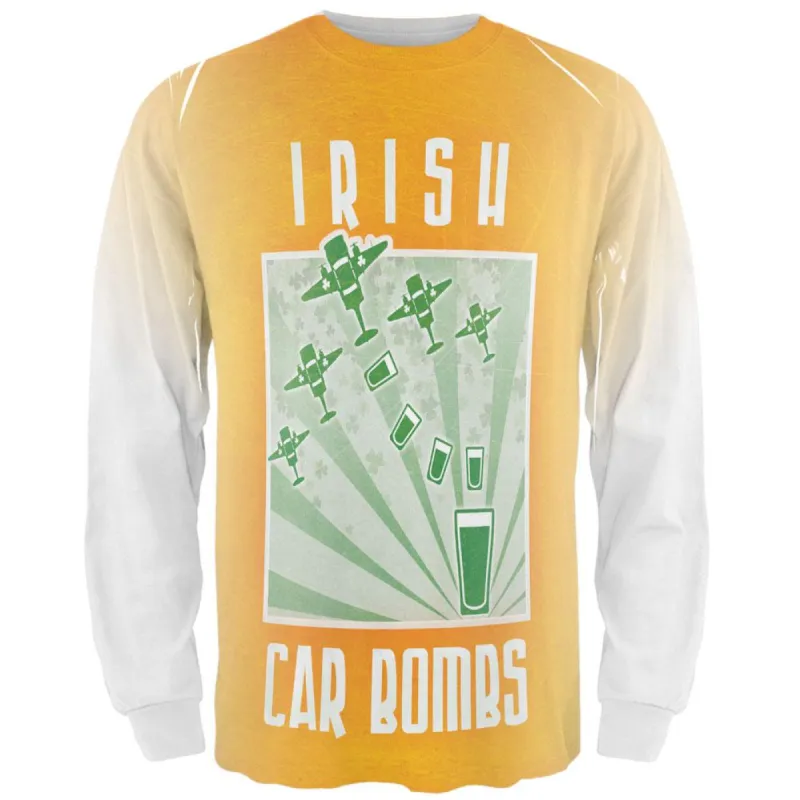 St Patricks Irish Car Bombs All Over Adult Long Sleeve T-Shirt sold by Old Glory