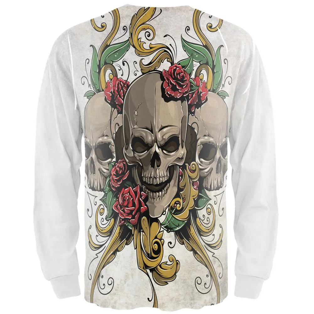 Skulls and Roses Tattoo All Over Adult Long Sleeve T-Shirt sold by Old Glory product image thumbnail 2