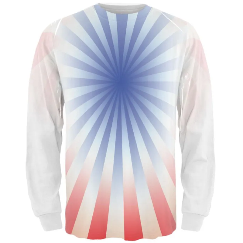 Patriot Blue Starburst All Over Adult Long Sleeve T-Shirt sold by Old Glory