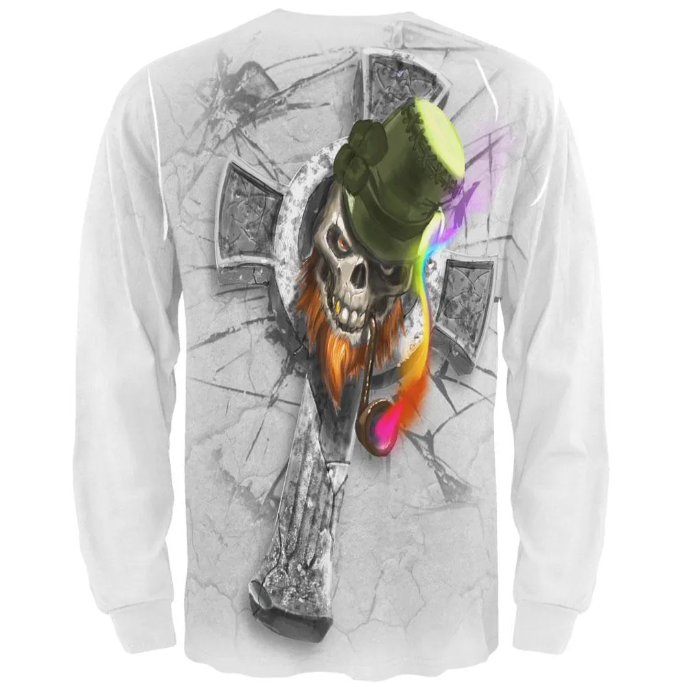 Irish Skull Leprechaun Celtic Cross All Over Adult Long Sleeve T-Shirt sold by Old Glory product image thumbnail 2
