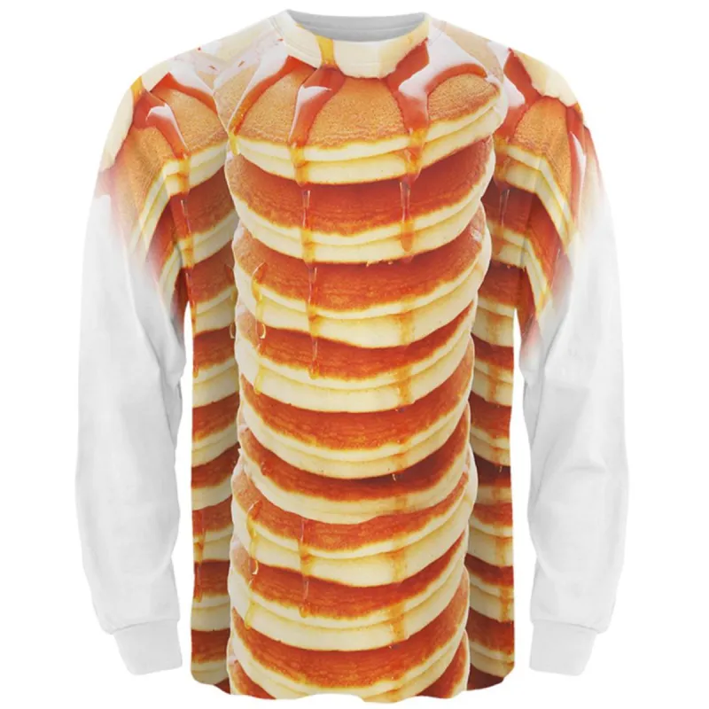 Halloween Pancakes and Syrup Breakfast Costume All Over Mens Long Sleeve T Shirt sold by Old Glory