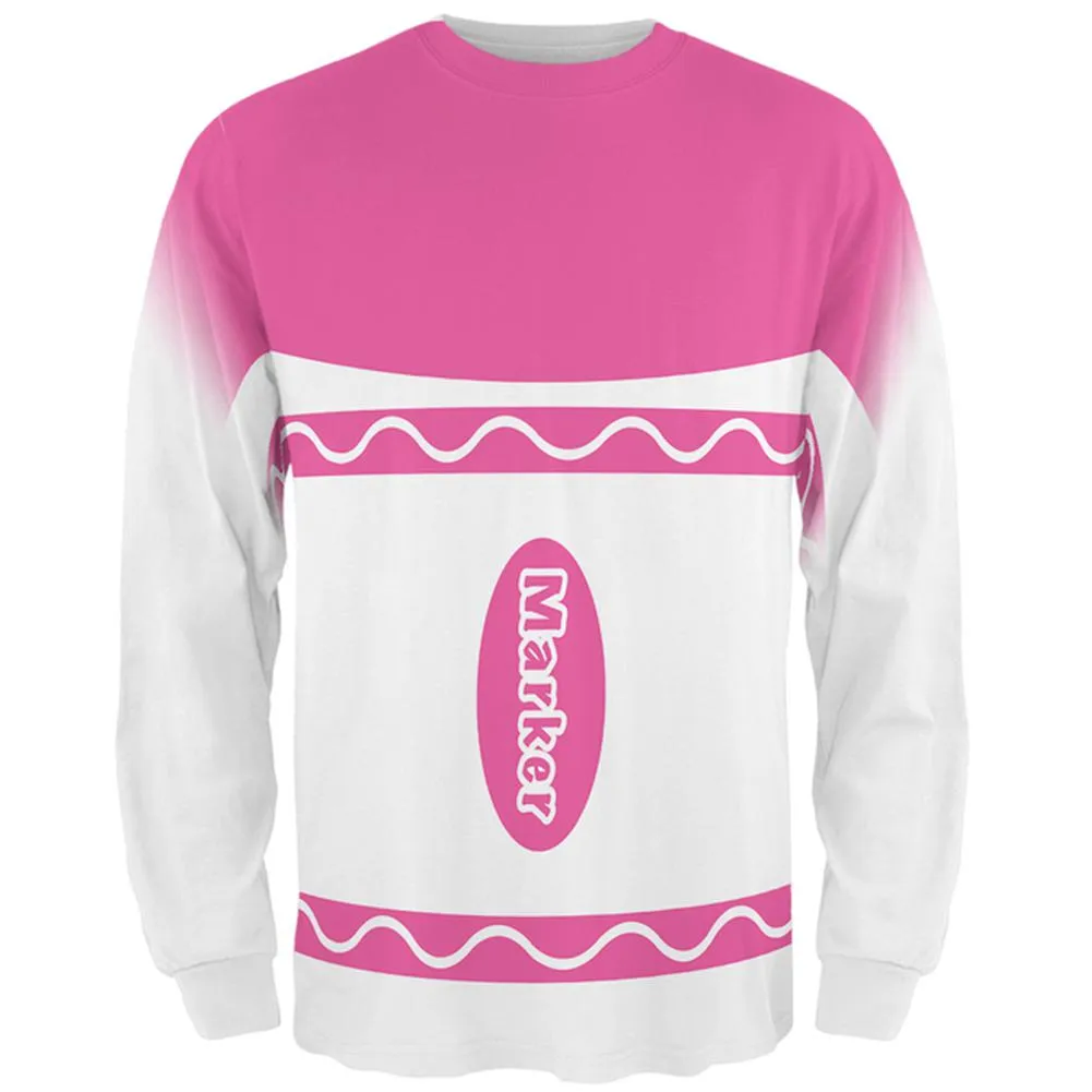 Halloween Marker Costume Pink All Over Mens Long Sleeve T Shirt sold by Old Glory