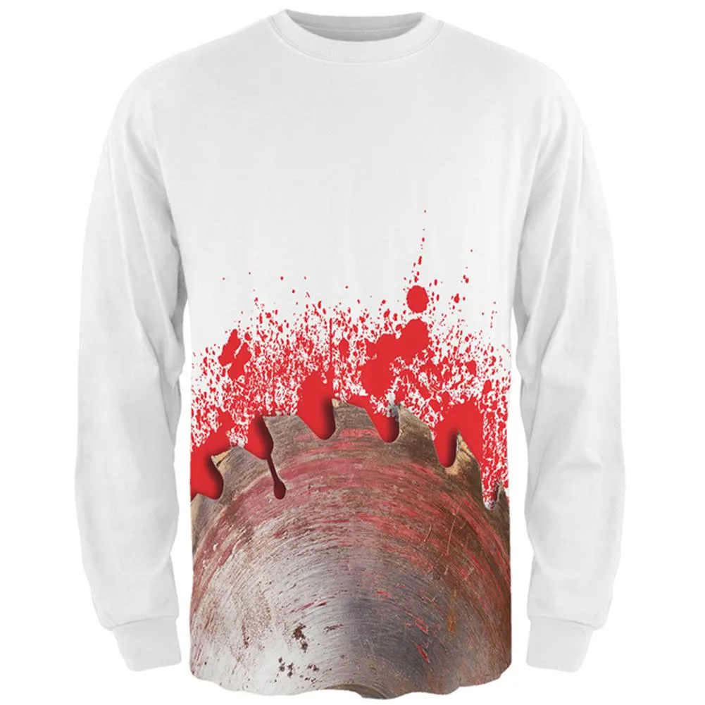 Halloween Bloody Saw Blade Massacre All Over Mens Long Sleeve T Shirt sold by Old Glory