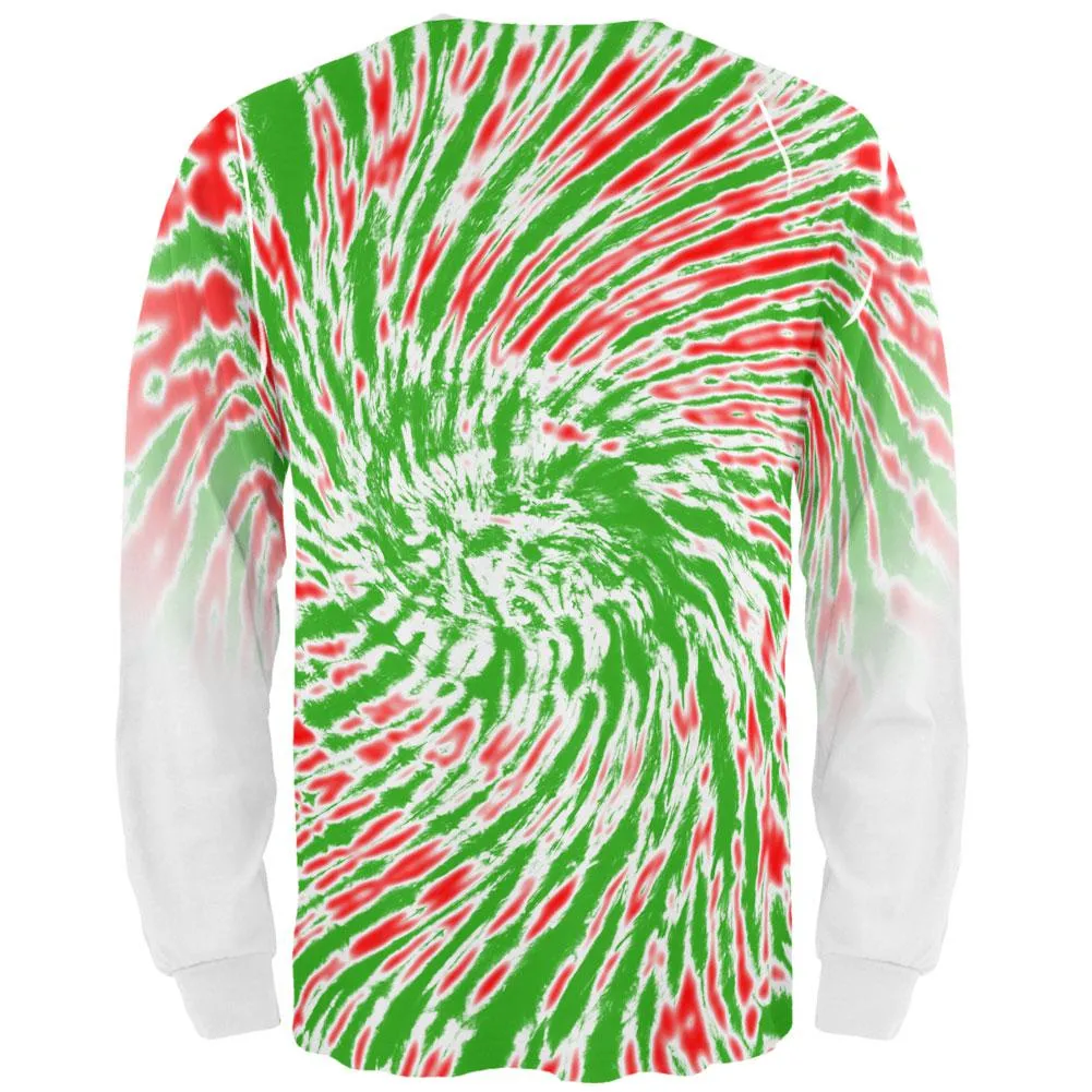 Christmas Tie Dye Red Green All Over Adult Long Sleeve T-Shirt sold by Old Glory product image thumbnail 2